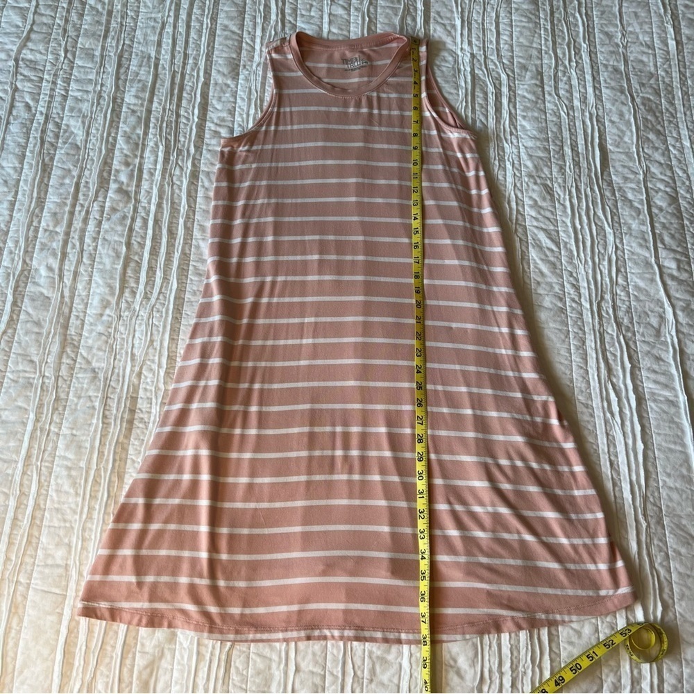 2/$30 Time and Tru Jersey Knit Sleeveless Dress Pink and White Stripe SZ M 8-10 - Picture 9 of 11